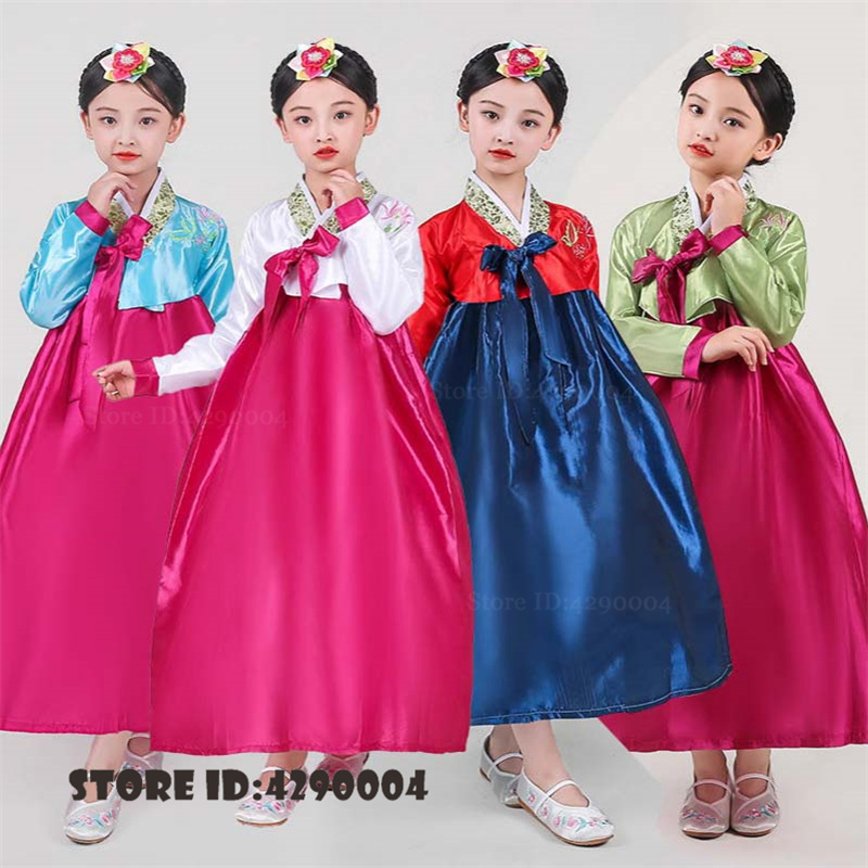 Korean Girls Lifestyle - Tradycyjna sukienka hanbok dla dzieci, koreański